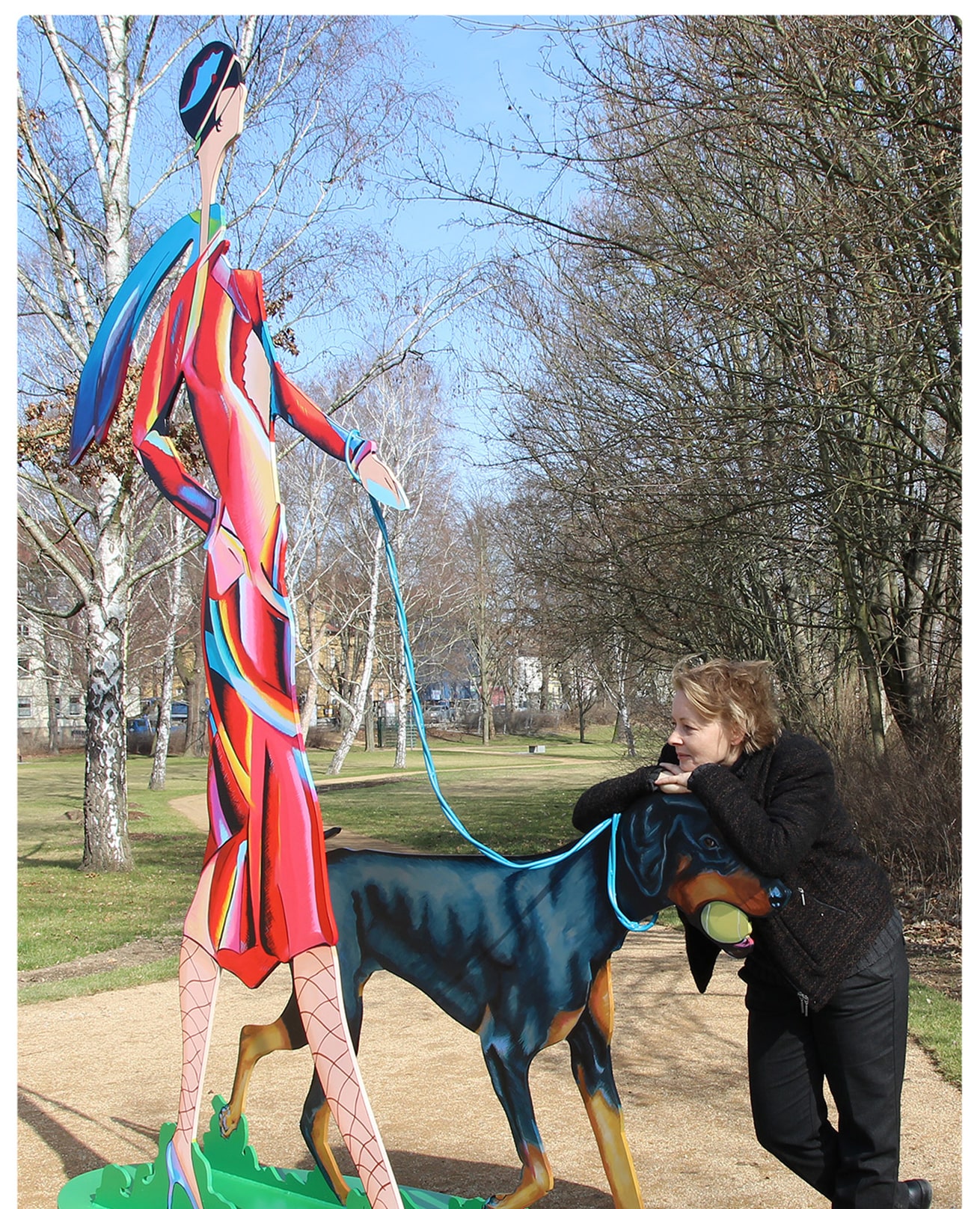 Skulptur Dame mit Hund Apolda