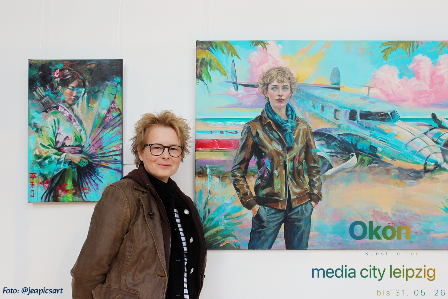 Ausstellung Donner in den Rippen im foyer media city leipzig