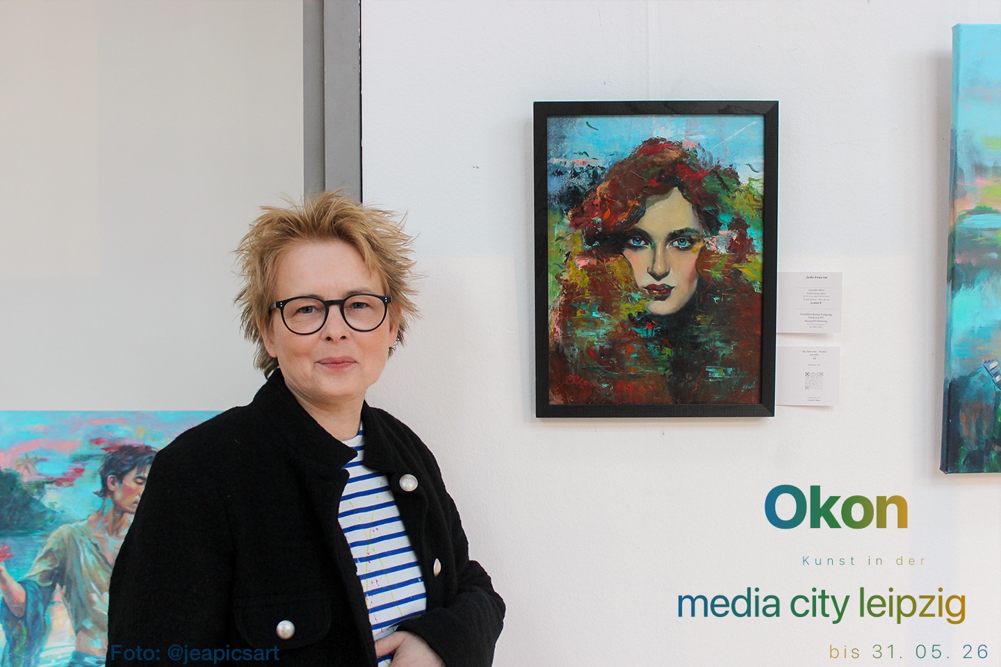 Ausstellung – Gemälde im foyer media city leipzig